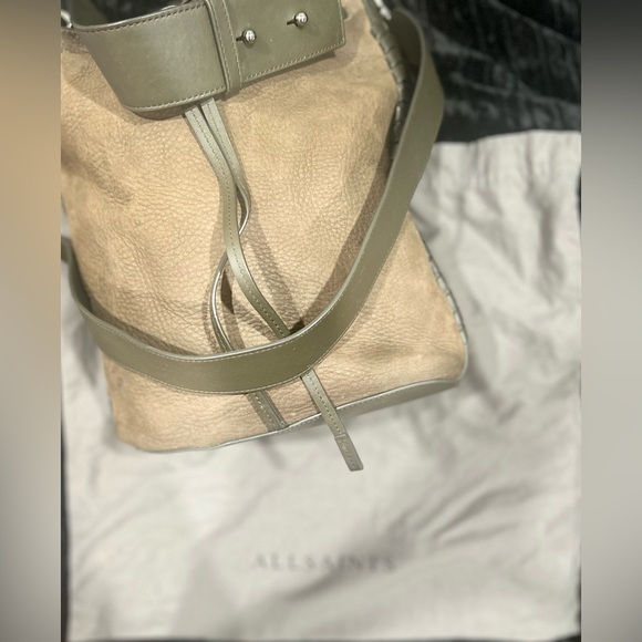 All Saints Nubuck Bucket Leather Shoulder Bag (includes dust bag)